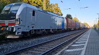 Gemengde trein containersopleggersZevenaarBetuweroute richting Oberhausen Station ReesEmpel [upl. by Kohn]