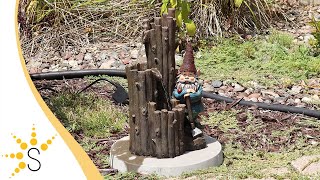 Sunnydaze Resting Gnome Outdoor Water Fountain with LED Light  17quotXSS417 [upl. by Ahseinaj]