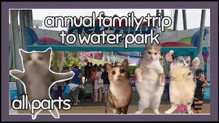 ALL PARTS Cat family road trip to water park with best friend silly cat stories ALL PARTS [upl. by Sacksen]