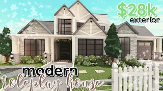 Modern Bloxburg Roleplay House Build 2 Story Exterior WITH VOICE [upl. by Sclater325]