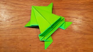 Origami Jumping Paper Frog  Fun amp Easy Origami [upl. by Juline143]