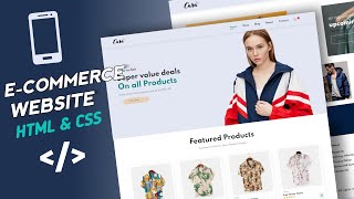 Build Complete Ecommerce Website using HTML and CSS Only Responsive Ecommerc Website csshtml [upl. by Franek]