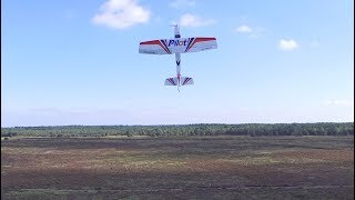 Pilot rc Skywolf 3D torque roll prop hang flying filmed by drone [upl. by Anomis]