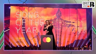 Adele wins Song of the Year  The BRIT Awards 2022 [upl. by Iam83]