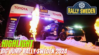 BEST OF WRC RALLY SWEDEN 2024  BIG JUMP RALLY FLATOUT  THE RED BARN ARENA [upl. by Norrad]