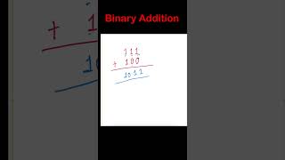 Binary Addition Problem  Binary Addition binaryaddition shortsvideo binaryarithmetic [upl. by Ebag622]