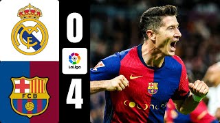 Robert Lewandowski Goal  Real Madrid vs Barcelona 04 Highlights  LaLiga 202425 [upl. by Atinit]