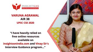 Ms Varuna Agrawal AIR 38 UPSC CSE 2020 [upl. by Sessilu892]