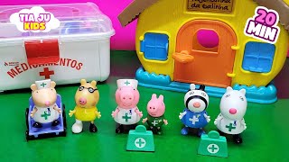 20MIN DE DIVERSÃO COM PEPPA PIG E SUA TURMA BRINCAM DE MÉDICO E ENFERMEIROS  TIA JU KIDS [upl. by Arihsak]