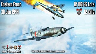 Bf 109 G6 Late 12 kills Bomber Intercept over Korsun  Double ace in a day  WW2 Air Combat Sim [upl. by Ehtyaf534]