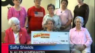 Chris Myers Extra Mile Award North Allen Homemakers Club [upl. by Aivon859]