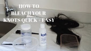 How To Bleach Knots On Lace Closure Super Quick  EASY  MIHLALI N [upl. by Moishe]