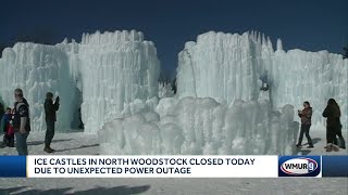 Ice Castles in North Woodstock closed due to power outage [upl. by Sitoiyanap]