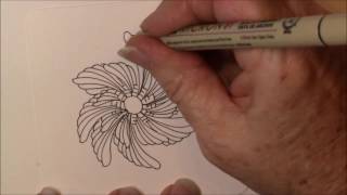 Starfish Flowerbarrel Tangle Pattern Lesson 188 [upl. by Stinky]