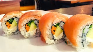 Fusion Sushi  Uramaki Roll  Salmon SushiTempura ShrimpSpicy Mayo How To Make Sushi Series 2019 [upl. by Greiner]