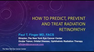 Radiation Retinopathy How to Predict Prevent and Save Vision [upl. by Lissie]