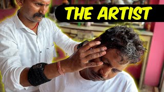 Artist barber Amazing Effortless Head Massage  Indian Massage [upl. by Oicam]