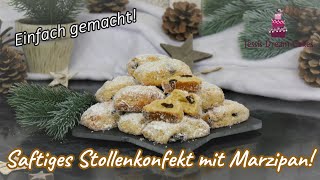 Saftiges Stollenkonfekt mit Marzipan  Einfach gemacht amp Super Lecker [upl. by Ydrah]