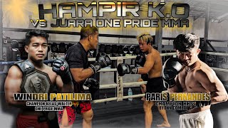 PEMEGANG SABUK ONE PRIDE WINDRY PATILIMA VS PARIS PERNANDES HAMPIR KO [upl. by Cirtap392]