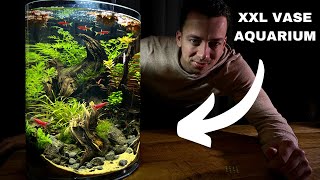 Creating A Giant No Filter Vase Aquarium  Stepbystep Aquascape Tutorial [upl. by Laurin579]