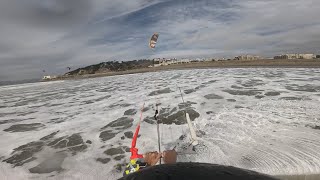 Kiteboarding in waves in light wind  Ocean Beach San Francisco [upl. by Baldridge]