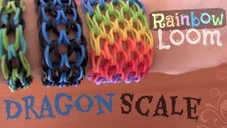 RAINBOW LOOM  Dragon Scale Cuff Bracelet  How To  SoCraftastic [upl. by Onida]