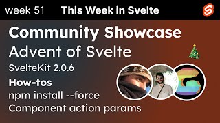 This Week in Svelte 22 Dec 2023  SvelteKit 206 handling peerDependencies action params [upl. by Roselba174]