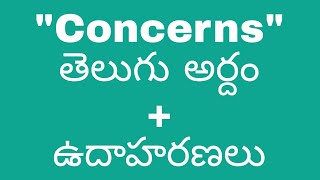 concerns meaning in telugu with examples concernsmeaninginteluguconcernstelugumeaningconcerns [upl. by Wolenik]