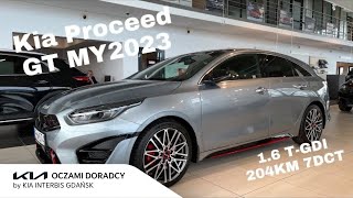 Kia Proceed GT 2023 16 TGDI 204KM 7DCT wersja GTPRETECAEBPNS  kolor Lunar Silver  4K [upl. by Placeeda214]