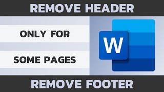 How to Remove Header and Footer for Some Pages in Word [upl. by Leonie]