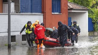 No Comment  inondations en Italie la Lombardie particulièrement touchée [upl. by Ocsirf]