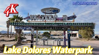 Abandoned Water Park in the Mojave Desert  Lake Dolores  RockAHoola 4K Walking Tour [upl. by Dionne]