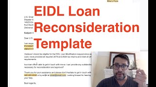 EIDL Loan Reconsideration Template  How To Contact the SBA for Reconsideration [upl. by Yllek]