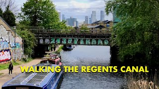 Walking the length of Londons Regents Canal  Limehouse to Paddington 4K [upl. by Darnoc904]