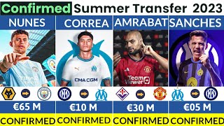 ALL CONFIRMED TRANSFERS NEWS TODAY SUMMER WINDOW 2023AMRABAT TO UNITED SANCHEZ TO INTER NUNES TO [upl. by Basso]