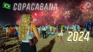 COPACABANA 2024 🇧🇷 NEW YEAR CELEBRATION — Rio de Janeiro Reveillon Brazil 【 4K UHD 】 [upl. by Ydisac574]