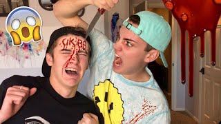 DOING TANNER BRAUNGARDTS HALLOWEEN MAKEUP [upl. by Kristian818]