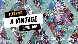 Cleaning a Vintage Quilt TOP cleaningtips [upl. by Brooking]