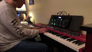 Testing the Roland Boss RC505 loop station with the Nord Stage 3 [upl. by Orimisac81]