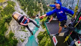 Bungy Jumping Party Behind The Scenes in New Zealand [upl. by Leesen494]