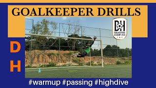 GOALKEEPER TRAINING DRILLS  warmup passing highdive ⚽️ [upl. by Elehcar]