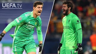 COURTOIS ALISSON  Amazing saves from the UCL finalists goalkeepers [upl. by Hareenum]