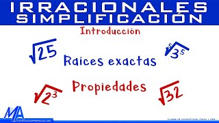 Simplificación de números irracionales  Introducción [upl. by Consuela998]