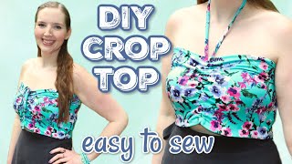 How to Make a Crop Top Easy  Sewing Projects for Beginners  DIY Crop Top [upl. by Adnilemreh]