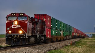 Fast Intermodal Train CP 8018 Leads CPKC 112 East at Dalemead AB CPKC Brooks Subdivision [upl. by Valera]