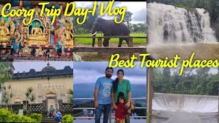 Coorg Trip Day1 vlog Tamil Best Tourist places in Coorg Golden temple Dubare camp Abbi falls [upl. by Anailuig]