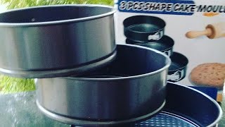 3 PCS Shape Cake MouldBaking Tin  Nonstick Cake Mould  Unboxing amp Review [upl. by Apicella]