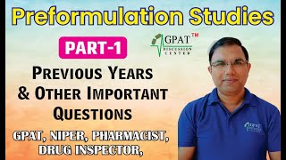 Prefomulation studies Pharmaceutics Lecture1 GPAT NIPER DRUG INSPECTOR PHARMACIST [upl. by Gati602]