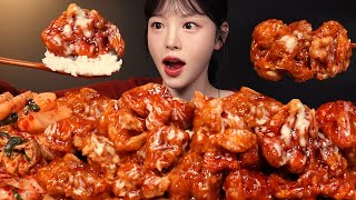 SUB달달매콤 처갓집 슈프림 양념치킨 먹방 핫슈프림에 치밥까지 먹을게요 리얼사운드 Crispy Seasoned Spicy Chicken Mukbang ASMR [upl. by Enomad]