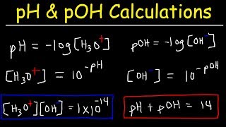 pH pOH H3O OH Kw Ka Kb pKa and pKb Basic Calculations Acids and Bases Chemistry Problems [upl. by Bertrand]